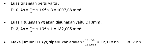 Perhitungan konversi besi tulangan